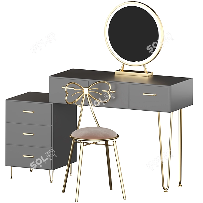 Contemporary LED Vanity Set 3D model image 4