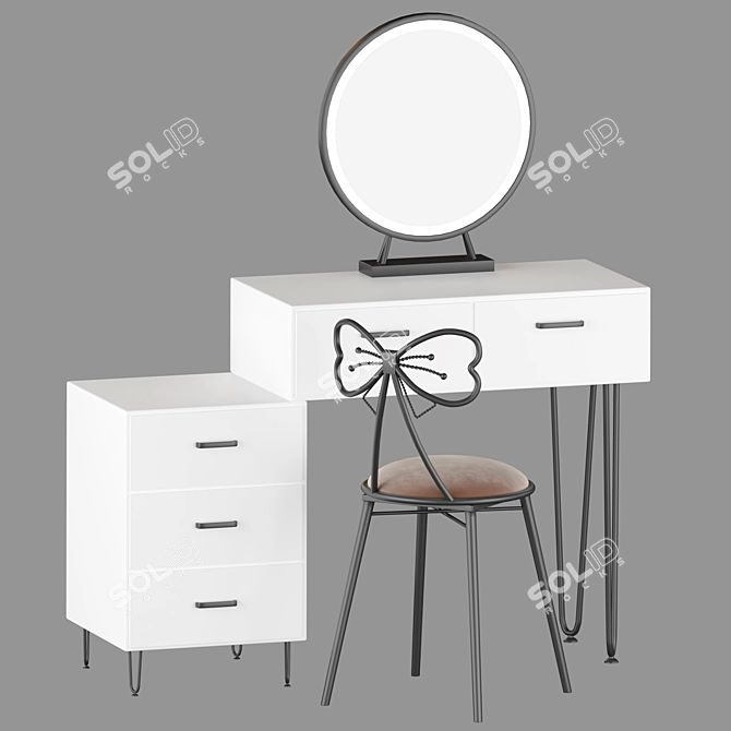 Contemporary LED Vanity Set 3D model image 5