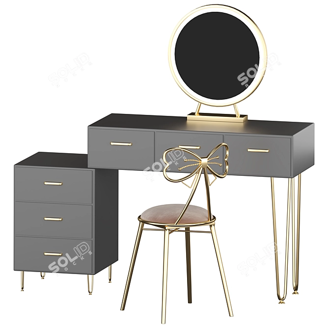 Contemporary LED Vanity Set 3D model image 6