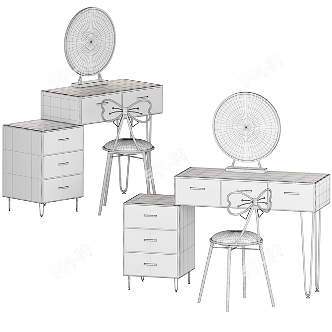 Contemporary LED Vanity Set 3D model image 7