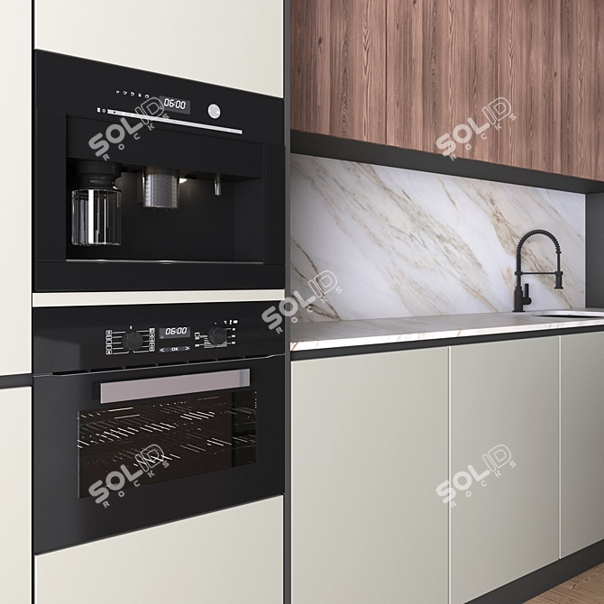 Luxury Kitchen Island Set 3D model image 2