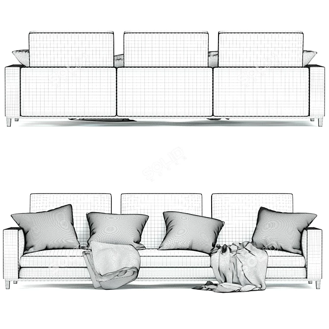 Modern Minotti Sofa with V-Ray 3D model image 3