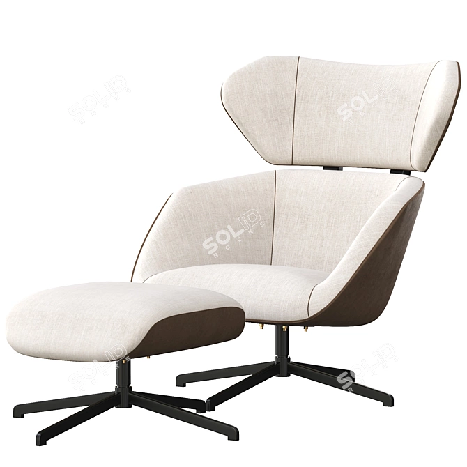 Elegant Camila Armchair Set 3D model image 2