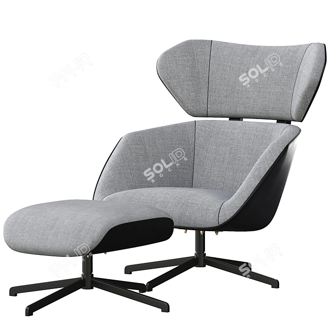 Elegant Camila Armchair Set 3D model image 3