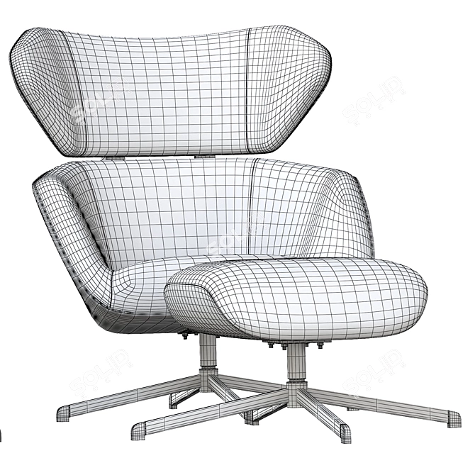 Elegant Camila Armchair Set 3D model image 6