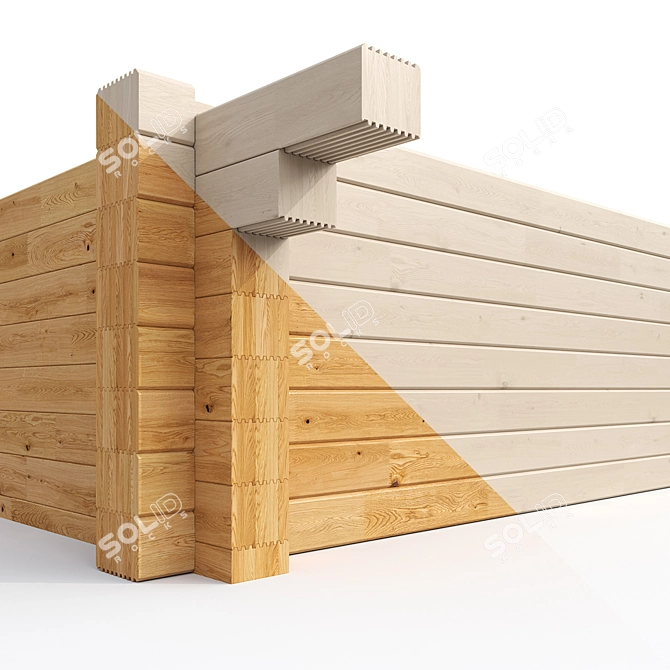 Colored & Natural Glulam Beams 3D model image 3