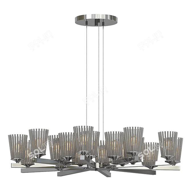 Modern LED Halo Suspension Light 3D model image 1