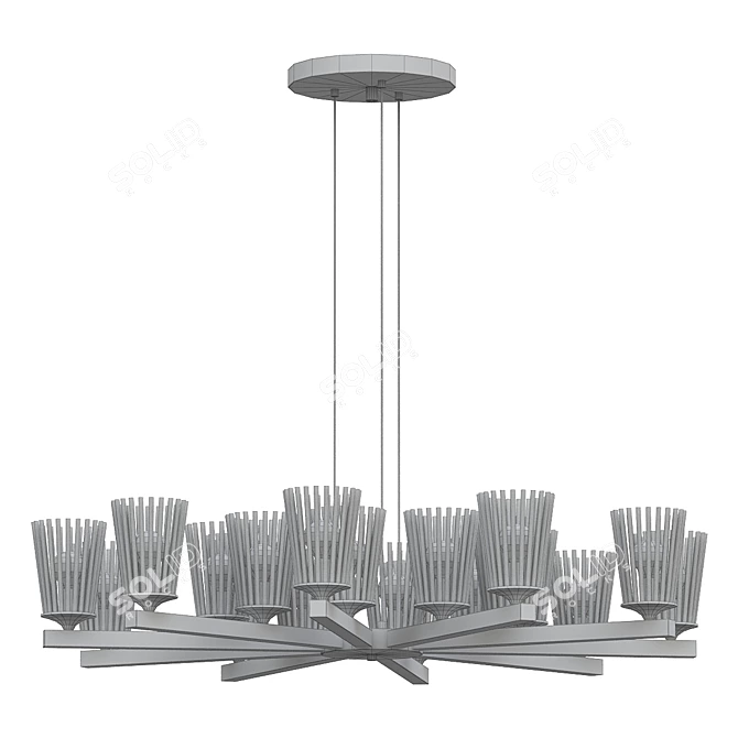 Modern LED Halo Suspension Light 3D model image 2