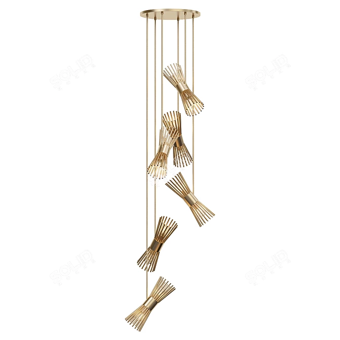 Modern Elegance in Halo Suspension 3D model image 1