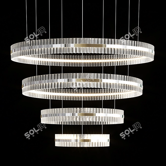 Luxury Saturno Glass Chandelier 3D model image 3