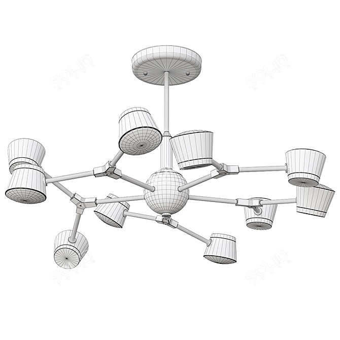 Elegant Mora Chandelier by Anzazo 3D model image 2