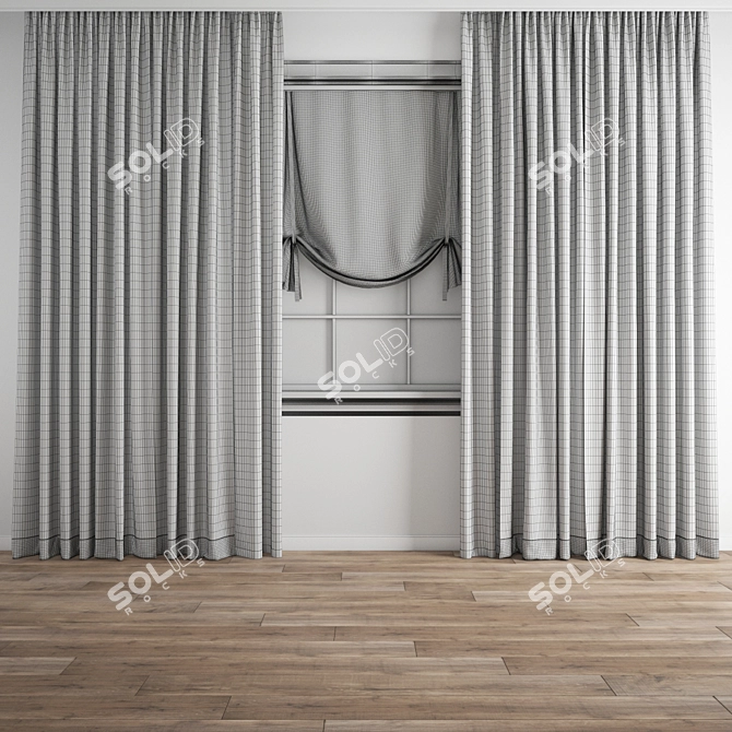 Polygonal Curtain Model Set 3D model image 3