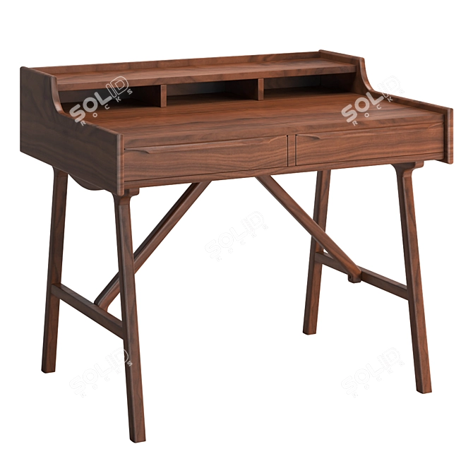 Sleek Scandinavian Style Desk 3D model image 1