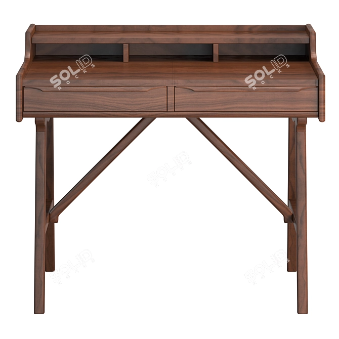 Sleek Scandinavian Style Desk 3D model image 2