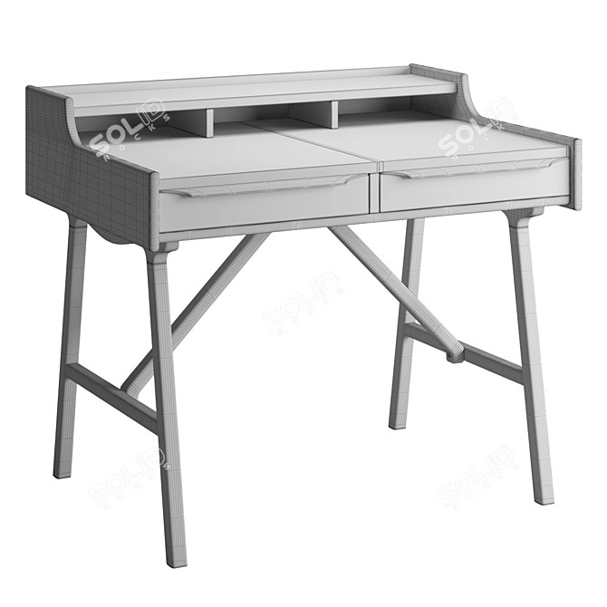 Sleek Scandinavian Style Desk 3D model image 5