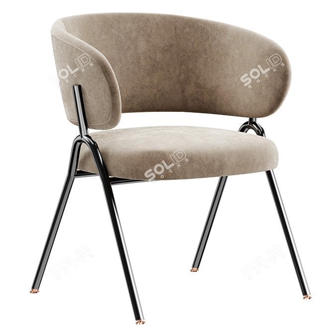 Modern Upholstered Keira Chair 3D model image 1
