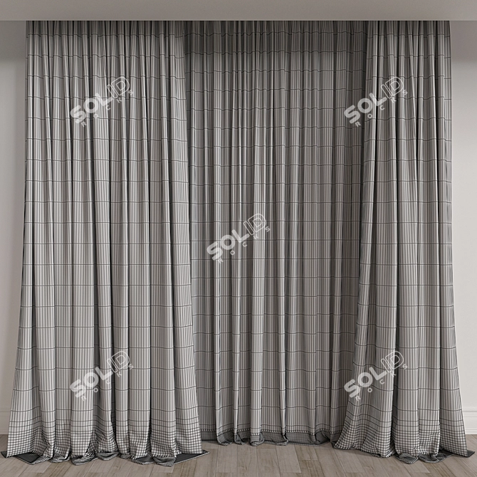  3D Curtain Model fbx Obj 3D model image 2