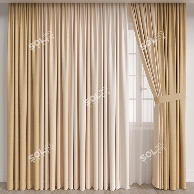 Elegant Curtain 3D Model Polys: 72778 3D model image 1