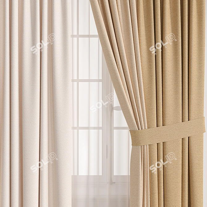 Elegant Curtain 3D Model Polys: 72778 3D model image 2