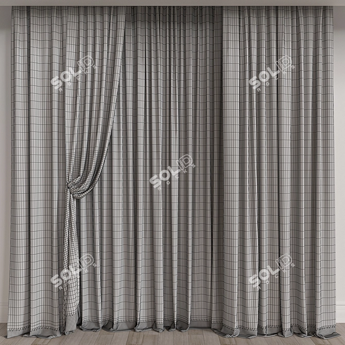 Modern Curtain 3D Model Render 3D model image 3