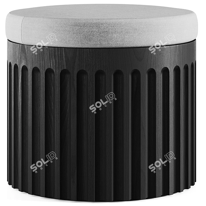 Title: Fluted Stool by Galvin Brothers 3D model image 2