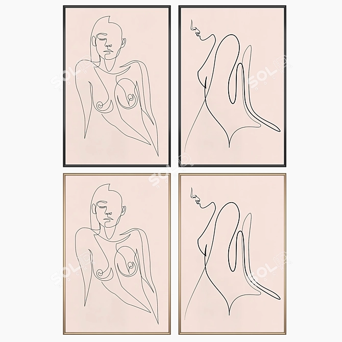 Duo Art Set with Frame Options 3D model image 2