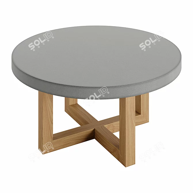 Homary Rustic Round Coffee Table 3D model image 2