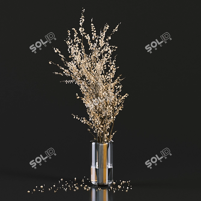 Branches in Concrete Vases Sculpture 3D model image 2