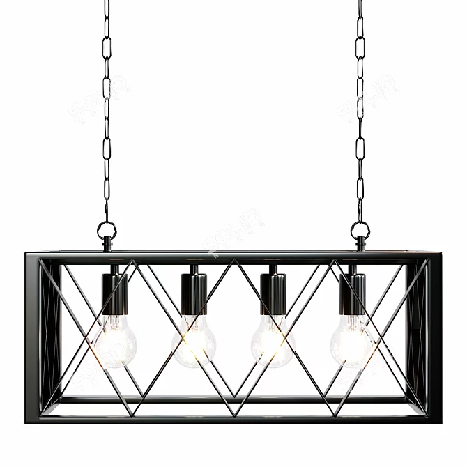 Modern Pendant Kitchen Island Lighting 3D model image 2