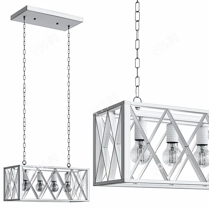 Modern Pendant Kitchen Island Lighting 3D model image 4