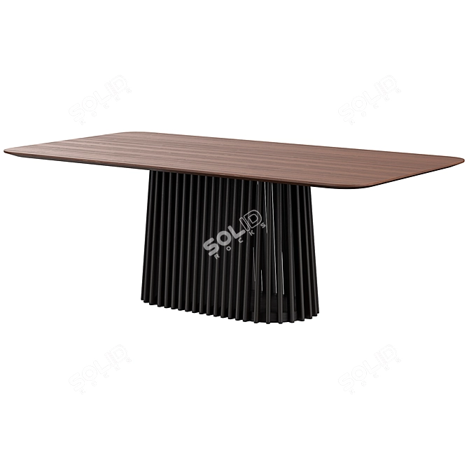  Zaragoza Walnut Dining Table 3D model image 1