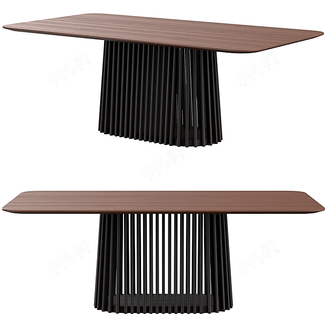  Zaragoza Walnut Dining Table 3D model image 2