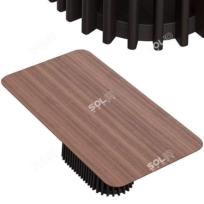  Zaragoza Walnut Dining Table 3D model image 3