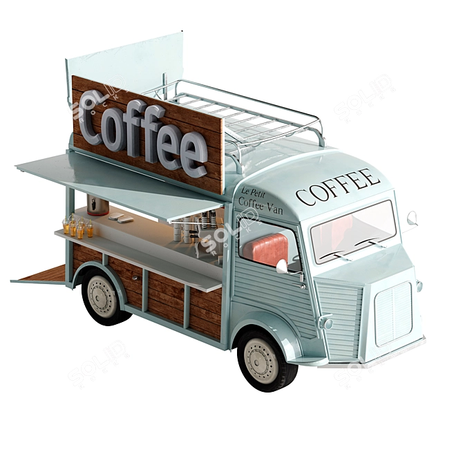 Vintage Coffee Van Model Kit 3D model image 3