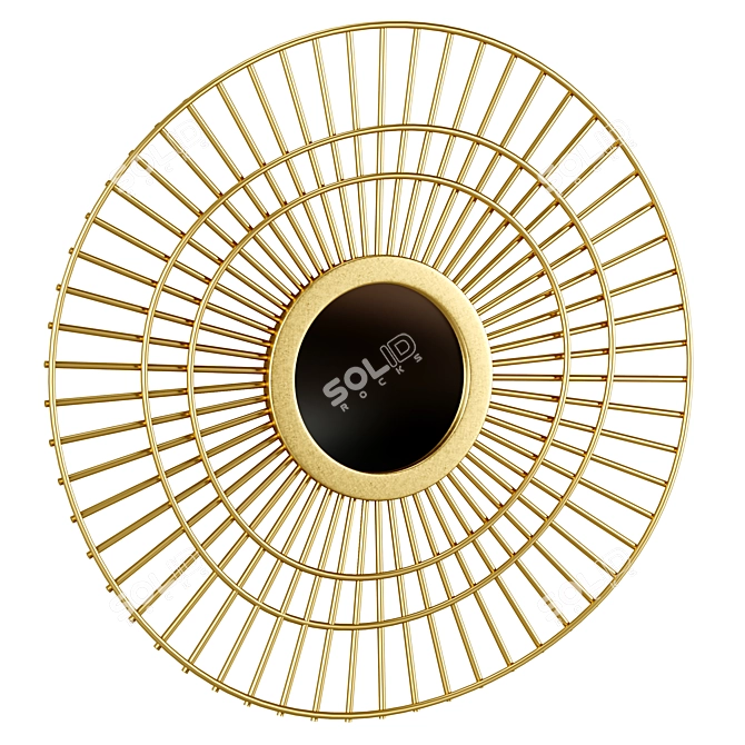 Spyk Brass Sun Mirror: Elegant Sunburst 3D model image 1