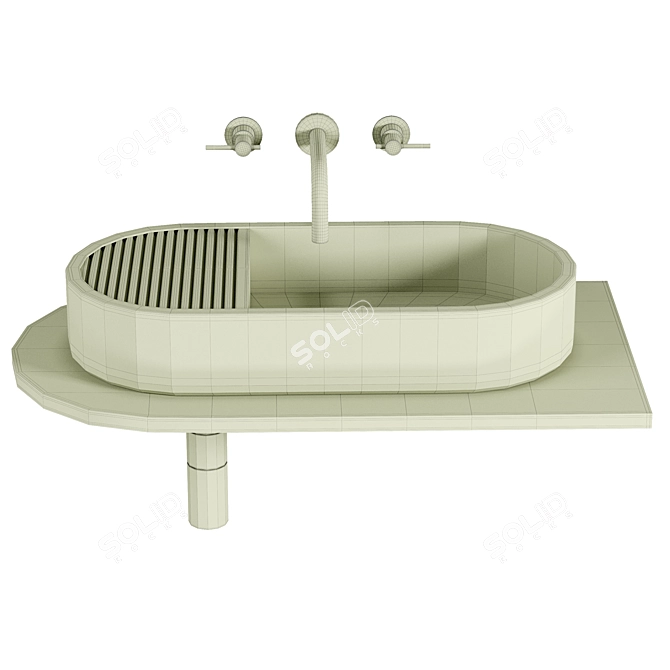 Sleek Concrete Basin for Modern Homes 3D model image 2