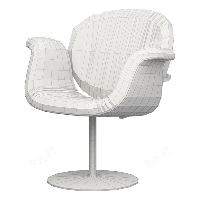 Elegant Tulip Midi Lounge Chair 3D model image 2