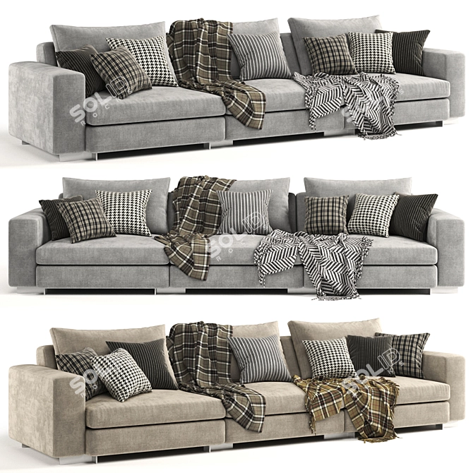Modern Designer Sofa for V-Ray 3D model image 1