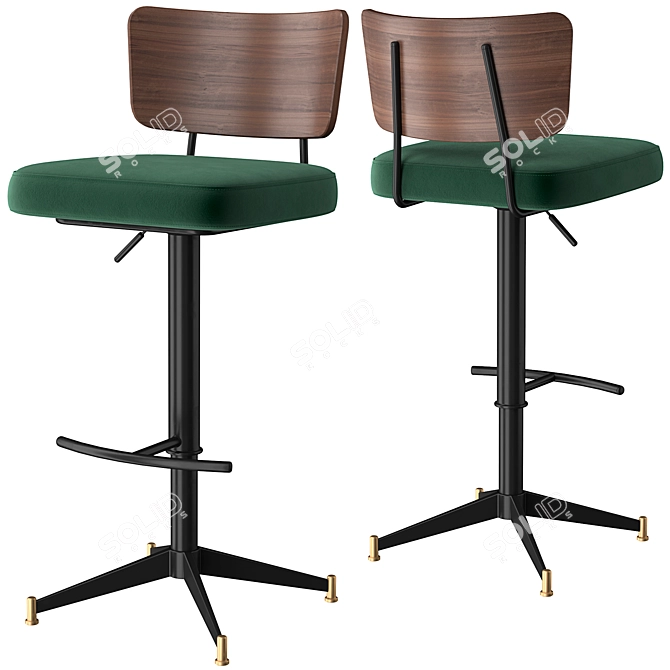 Amalyn Adjustable Bar Stool 3D model image 2