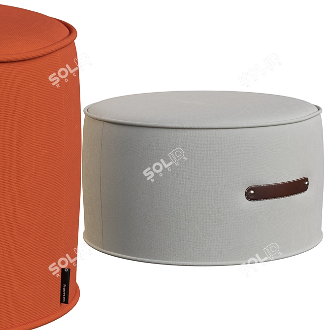 Boho Chic Round Ottoman 3D model image 2