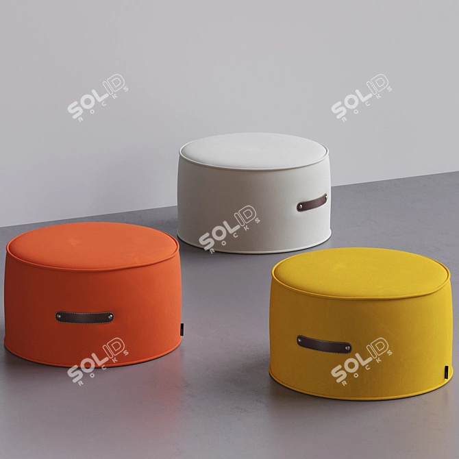 Boho Chic Round Ottoman 3D model image 3