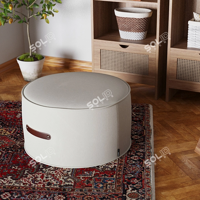 Boho Chic Round Ottoman 3D model image 7