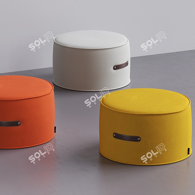 Boho Chic Round Ottoman 3D model image 9