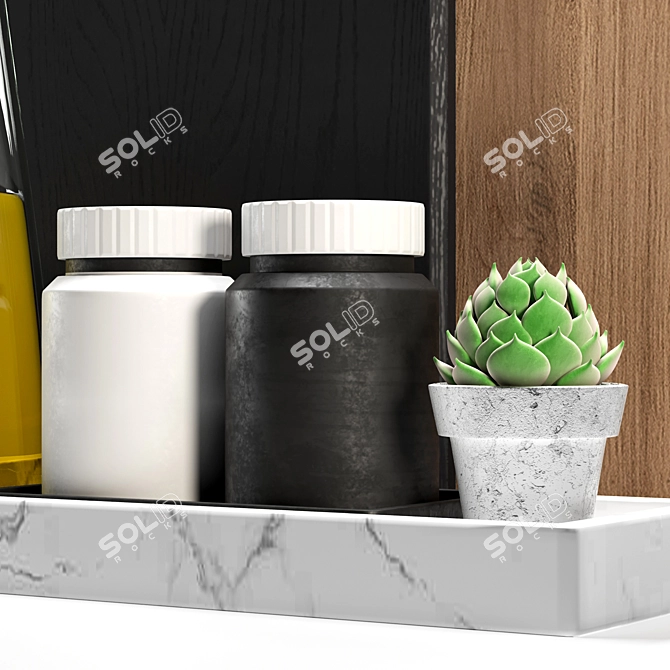 Modern Kitchen Decor 3D Set 3D model image 3