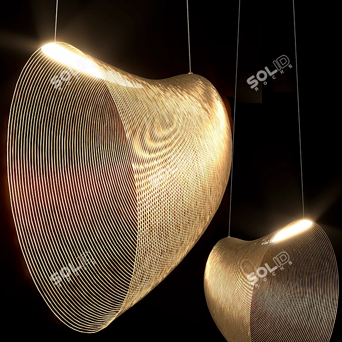 Low Poly Pendant Light Fixture 3D model image 1