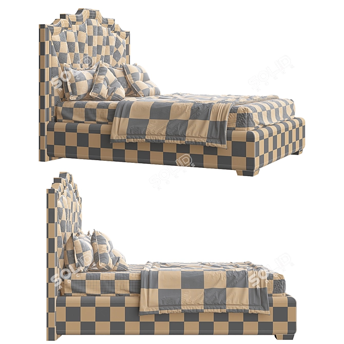 Geometric Pattern Bed Model 3D model image 3