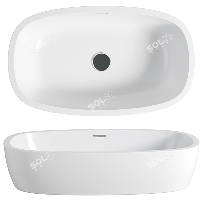 Deep Vessel Sink White Acrylic 3D model image 1