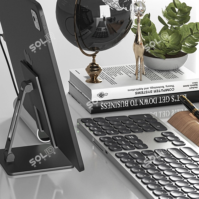 Sleek Workspace Accessory Set 3D model image 5