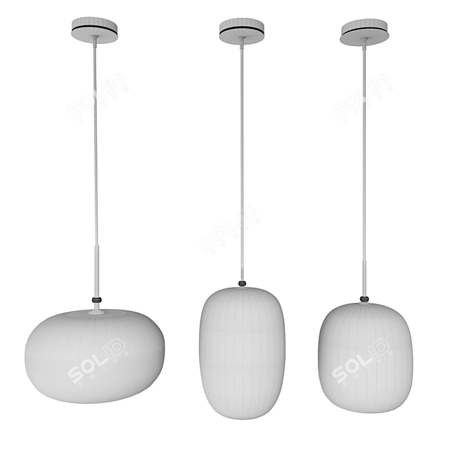 Borosilicate Glass Pendant Lamps 3D model image 3