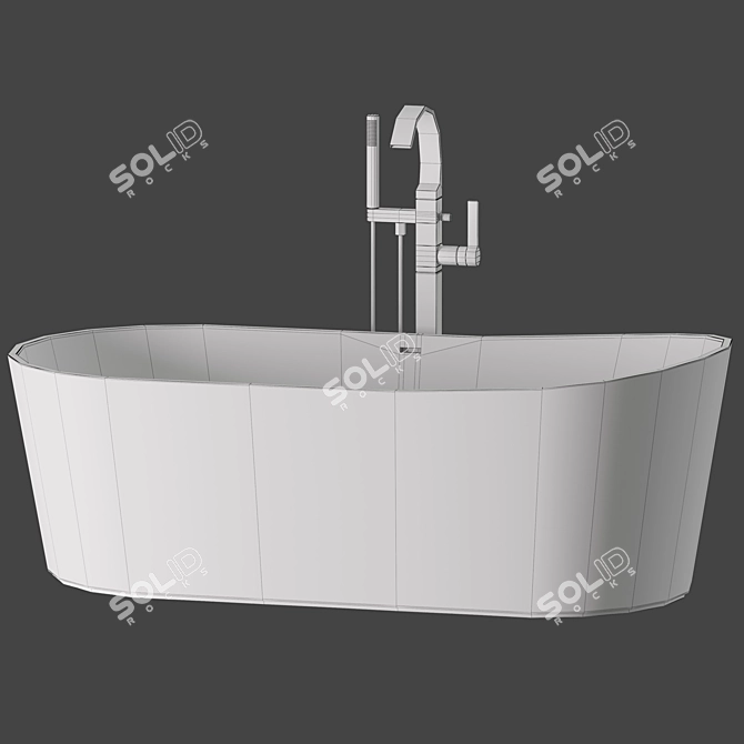 InBani Giro Bathtub & Mixer 3D model image 4